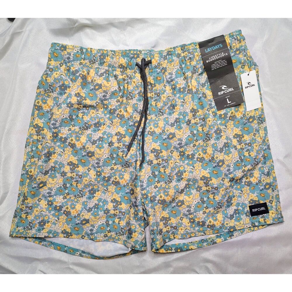 NWT Ripcurl Lay Days Lifestyle Boardshorts Size Large Floral Beach Surf Vacay